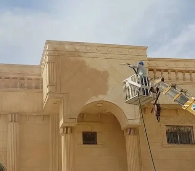 تنظيف واجهات حجر